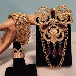 Vintage ornate costume jewelry